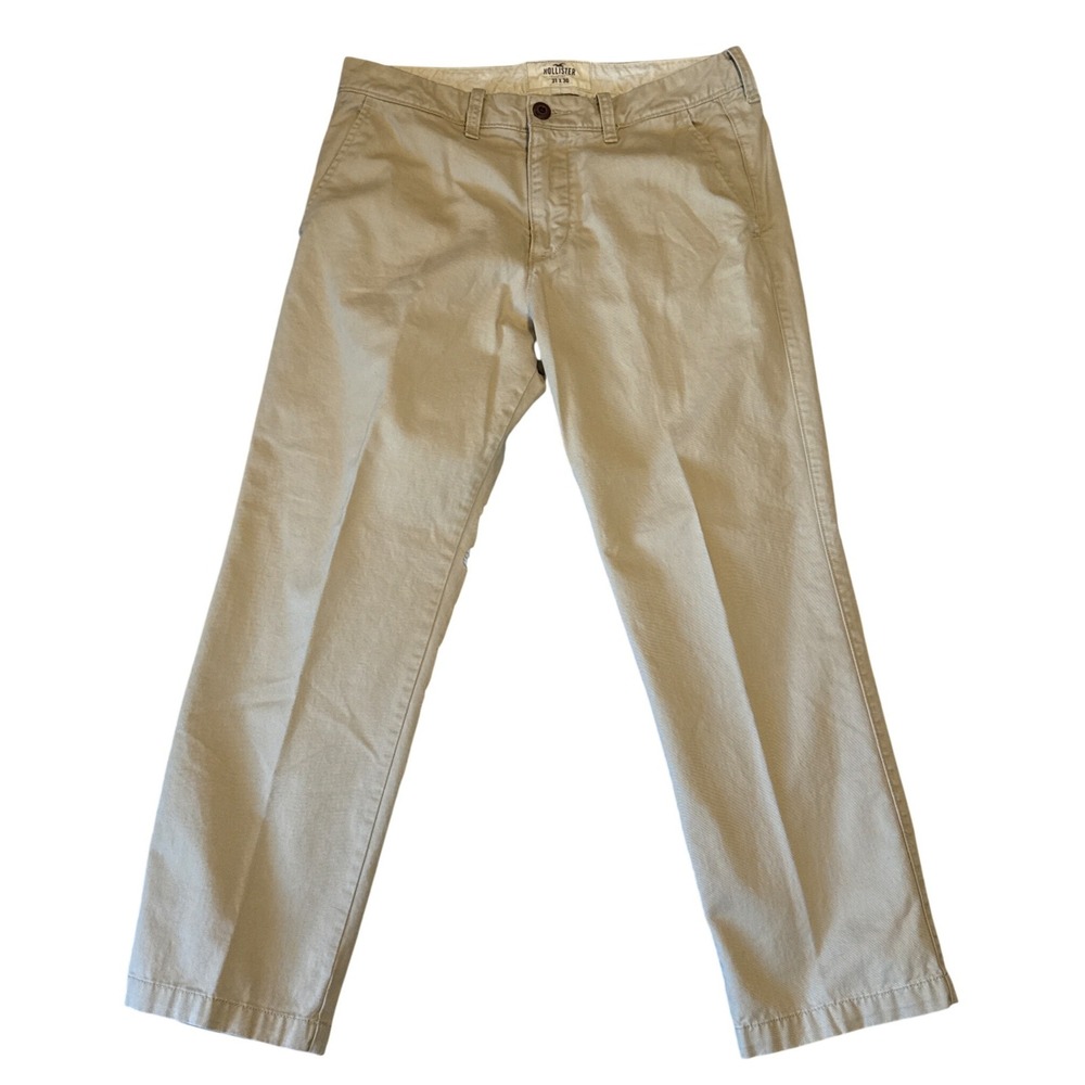 Hollister Mens Chino Pants 31x30 Khaki Tan Cotton Twill Straight Leg Trousers